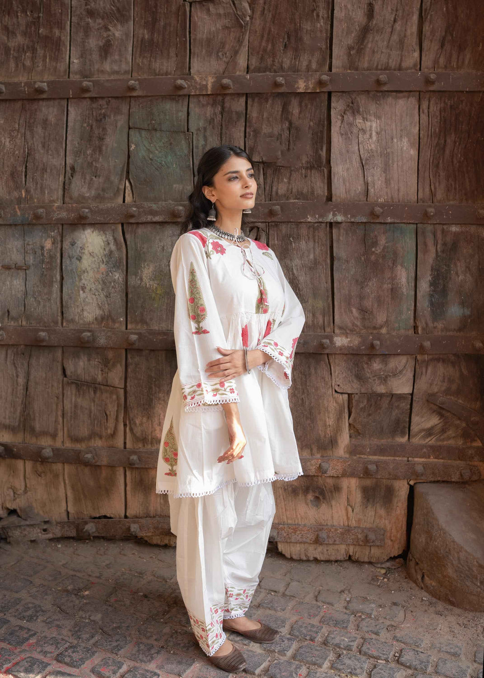 Gulzaar Hand-Block Kurta Set – Floral Print, 100% Cotton, Elegant & Comfortable