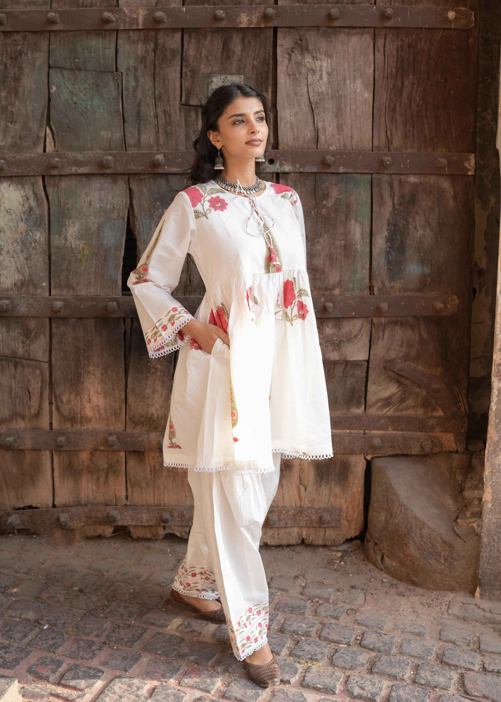 Gulzaar Hand-Block Kurta Set – Floral Print, 100% Cotton, Elegant & Comfortable