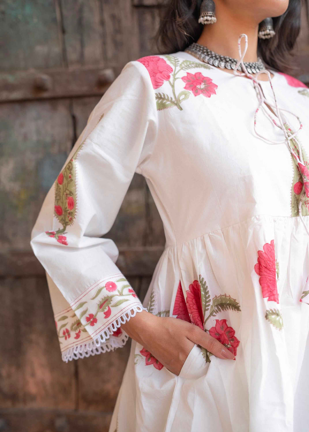 Gulzaar Hand-Block Kurta Set – Floral Print, 100% Cotton, Elegant & Comfortable