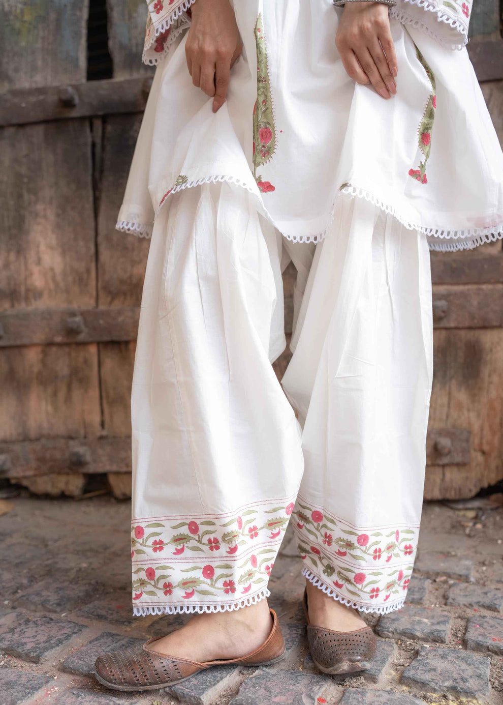 Gulzaar Hand-Block Kurta Set – Floral Print, 100% Cotton, Elegant & Comfortable