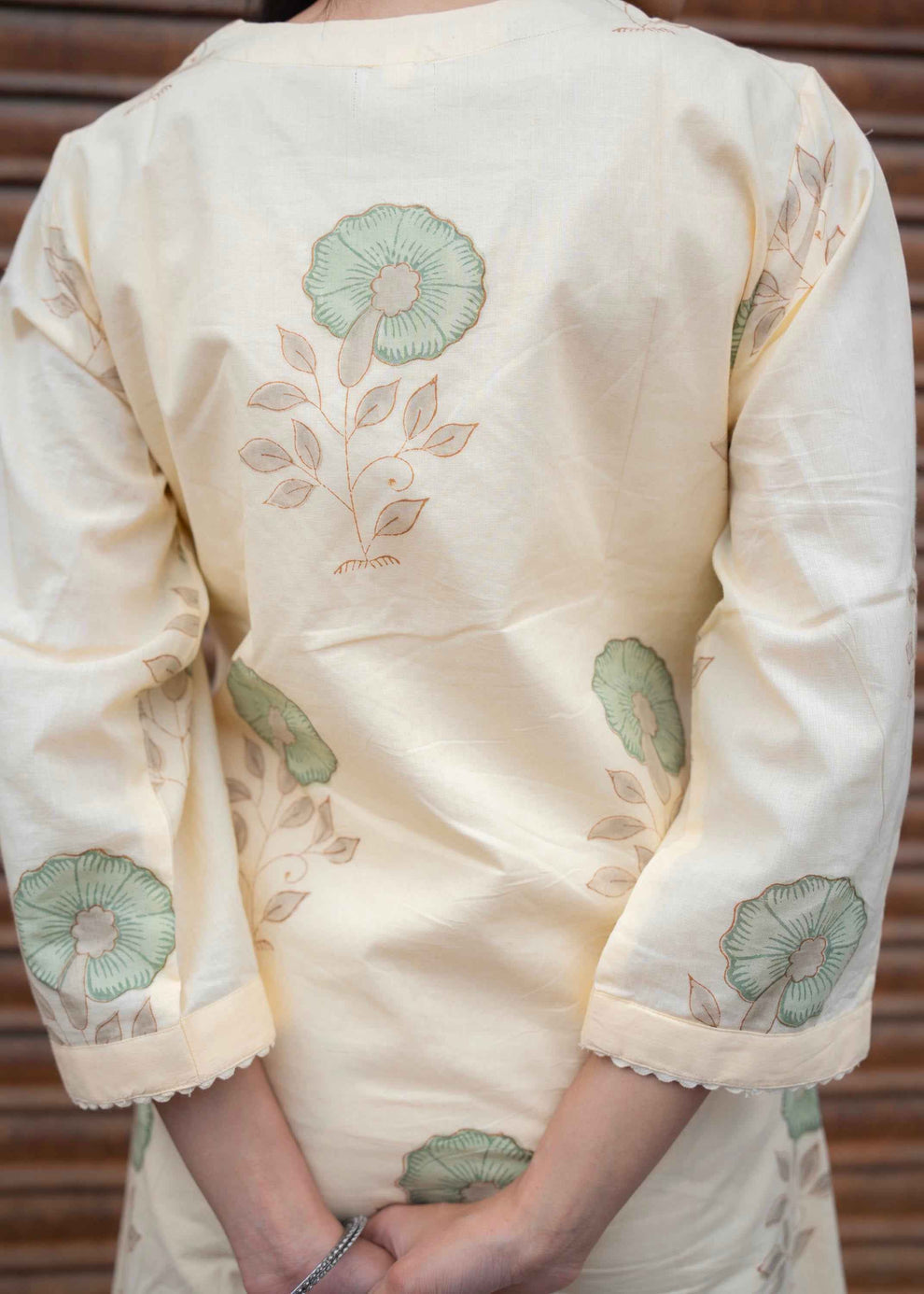 Neemrah Hand-Block Kurta Set – Traditional Floral Print, 100% Cotton, Elegant & Comfortable